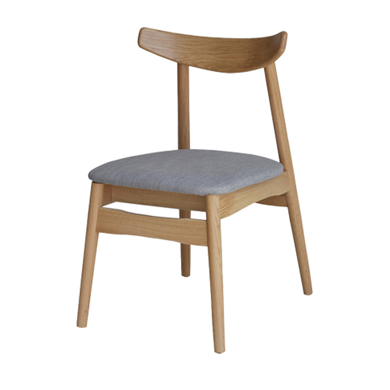 Chaise de salle à manger scandinave en lin, finition mate, chaise de salle à manger à dossier ouvert