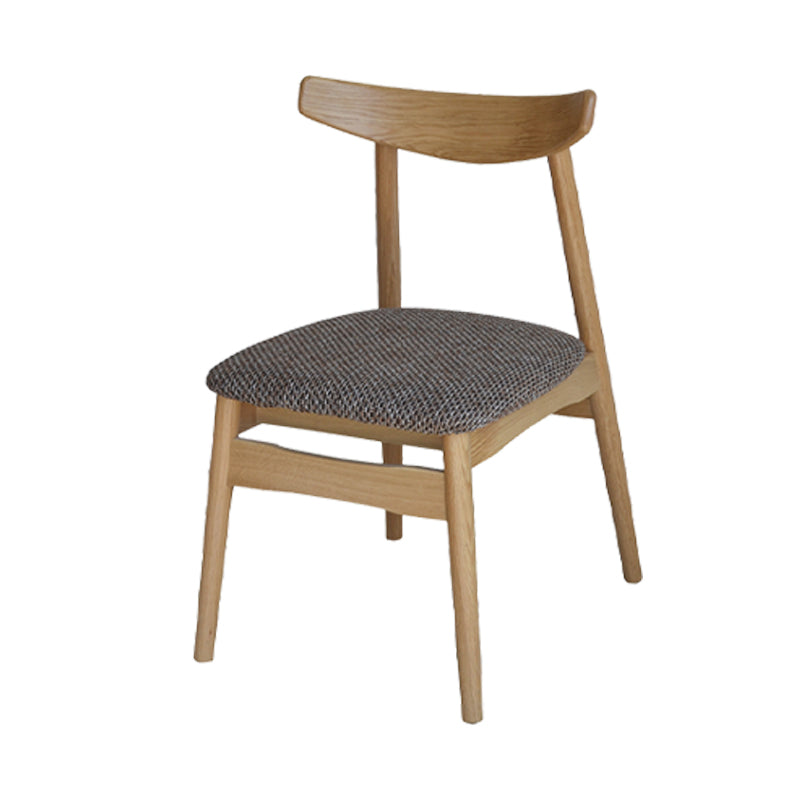 Chaise de salle à manger scandinave en lin, finition mate, chaise de salle à manger à dossier ouvert