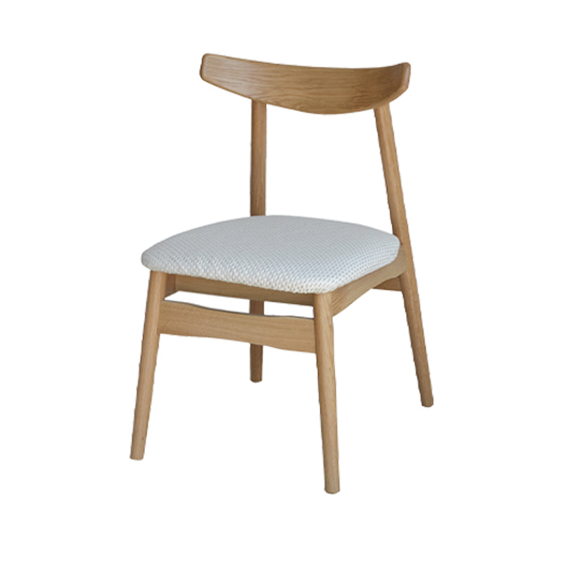 Chaise de salle à manger scandinave en lin, finition mate, chaise de salle à manger à dossier ouvert