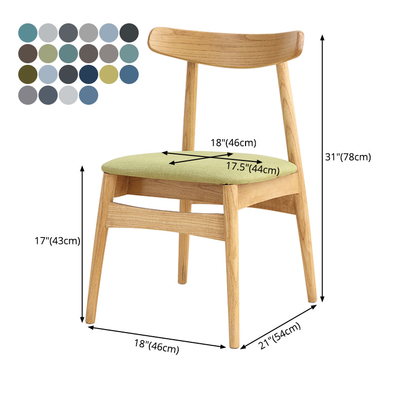 Chaise de salle à manger scandinave en lin, finition mate, chaise de salle à manger à dossier ouvert