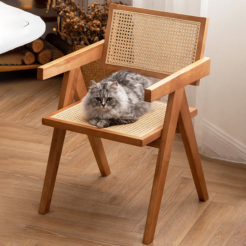 Chaise de salle à manger en bois de style moderne, chaise latérale de salle à manger à dossier ouvert pour la cuisine