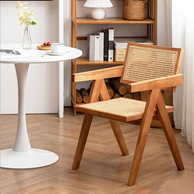 Chaise de salle à manger en bois de style moderne, chaise latérale de salle à manger à dossier ouvert pour la cuisine