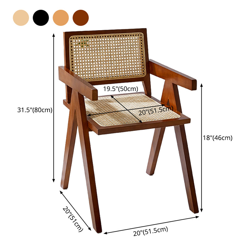 Chaise de salle à manger en bois de style moderne, chaise latérale de salle à manger à dossier ouvert pour la cuisine