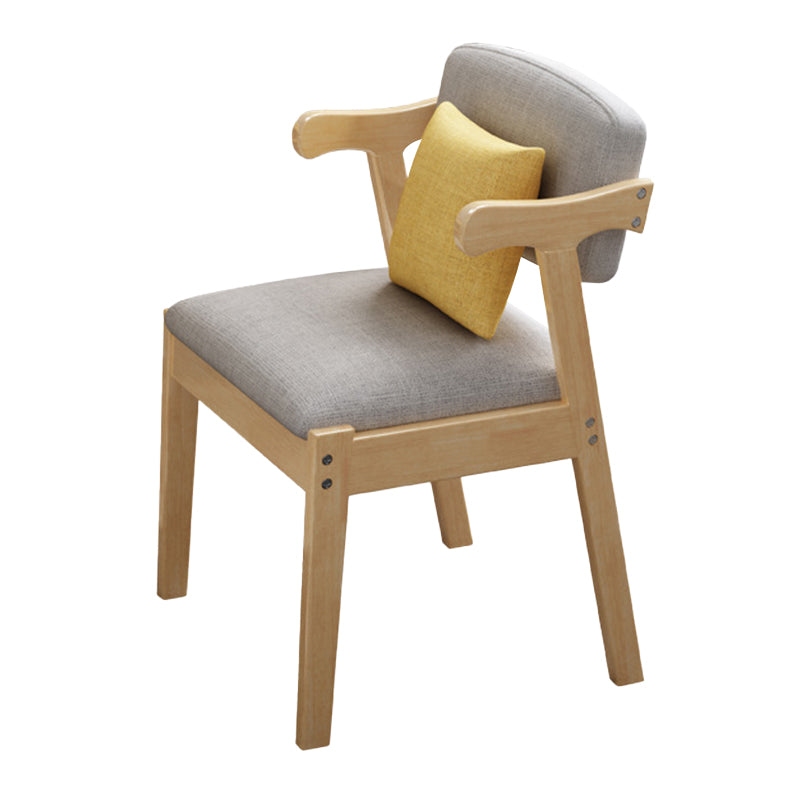Fauteuil de maison scandinave, dossier ouvert, chaise de salle à manger simple rembourrée en bois
