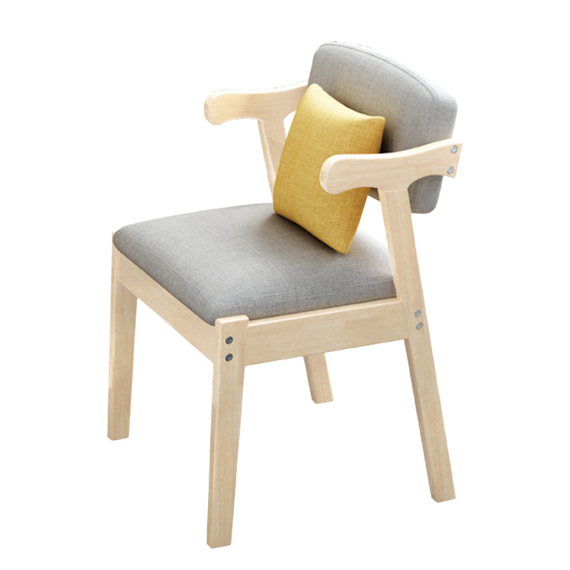 Fauteuil de maison scandinave, dossier ouvert, chaise de salle à manger simple rembourrée en bois