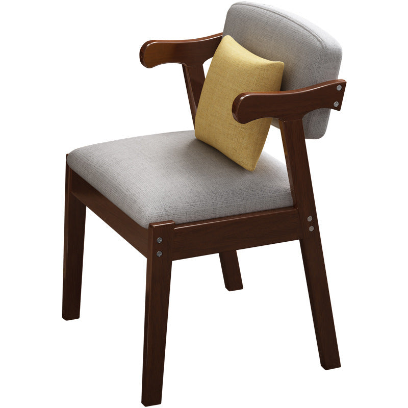 Fauteuil de maison scandinave, dossier ouvert, chaise de salle à manger simple rembourrée en bois