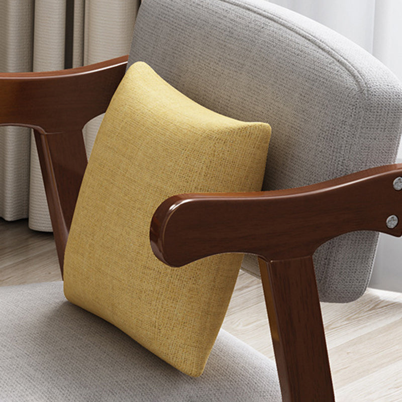 Fauteuil de maison scandinave, dossier ouvert, chaise de salle à manger simple rembourrée en bois