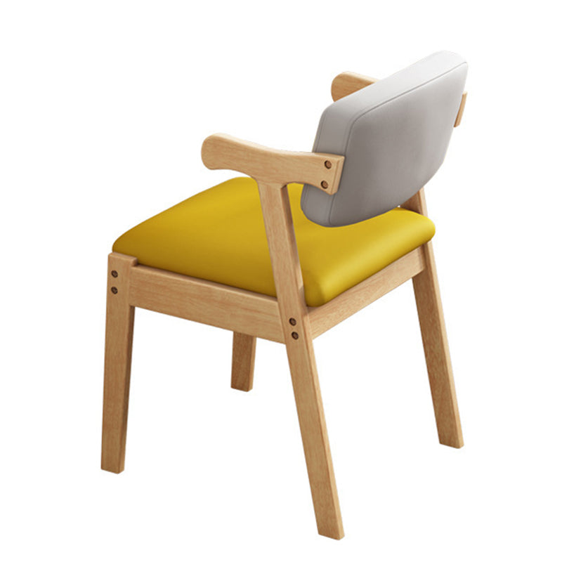 Fauteuil de maison scandinave, dossier ouvert, chaise de salle à manger simple rembourrée en bois