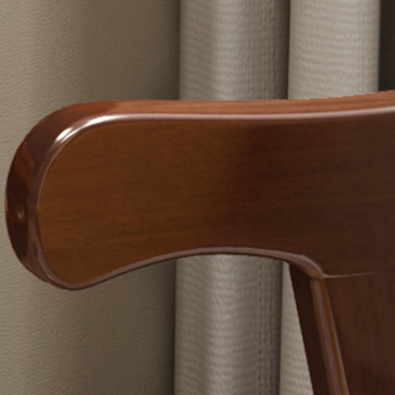 Fauteuil de maison scandinave, dossier ouvert, chaise de salle à manger simple rembourrée en bois
