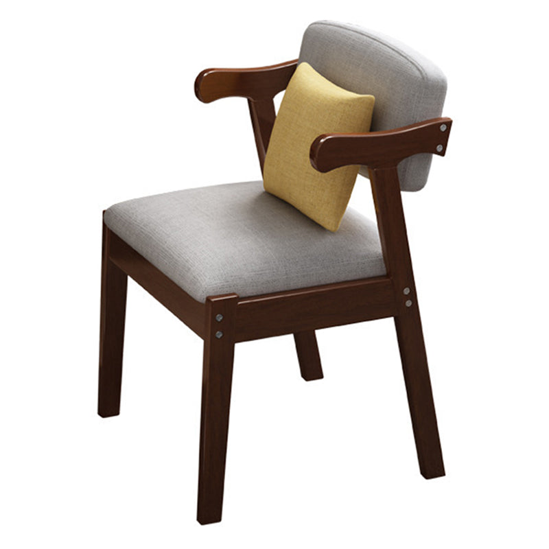 Fauteuil de maison scandinave, dossier ouvert, chaise de salle à manger simple rembourrée en bois