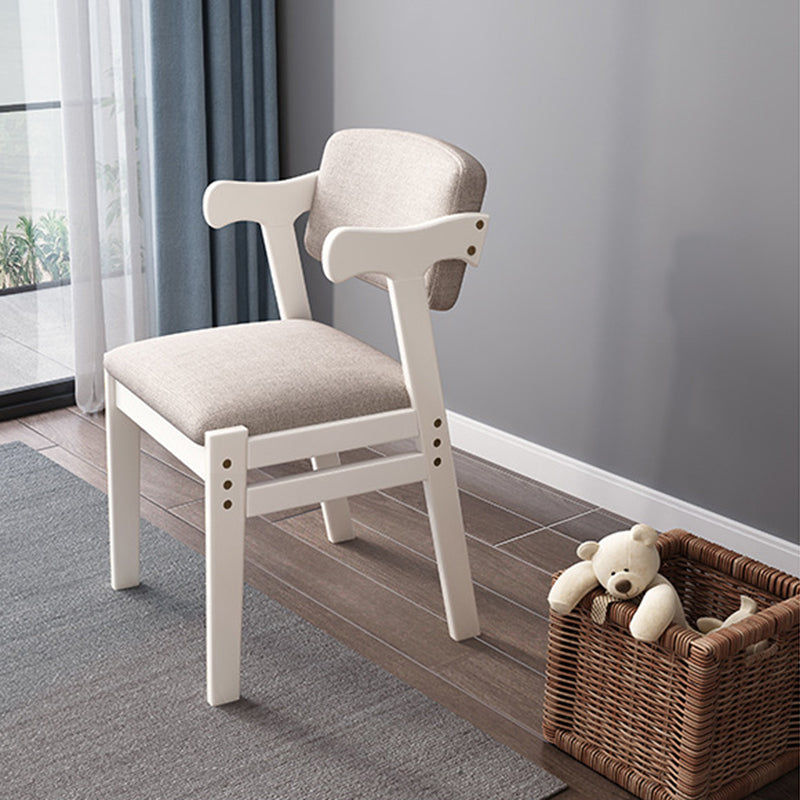 Fauteuil de maison scandinave, dossier ouvert, chaise de salle à manger simple rembourrée en bois