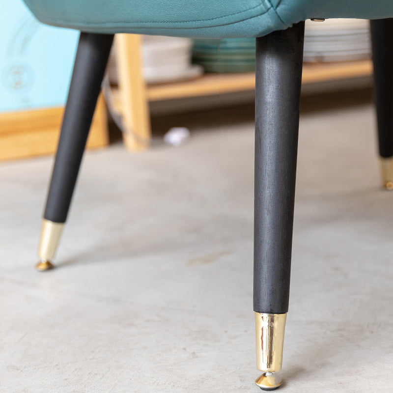 Minimalist Style Linen Fabric Dining Chair Solid Back Upholstered Single Chair for Home