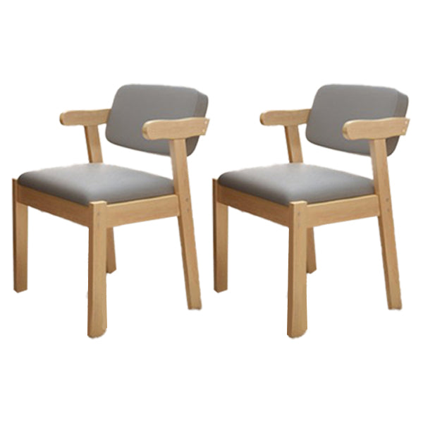 Chaise de salle à manger rembourrée au fini mat, fauteuil à dossier ouvert en hêtre scandinave