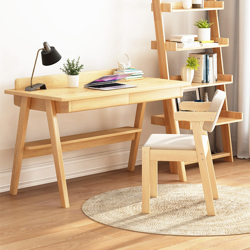 Chaise de salle à manger rembourrée au fini mat, fauteuil à dossier ouvert en hêtre scandinave