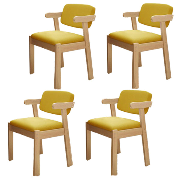 Chaise de salle à manger rembourrée au fini mat, fauteuil à dossier ouvert en hêtre scandinave