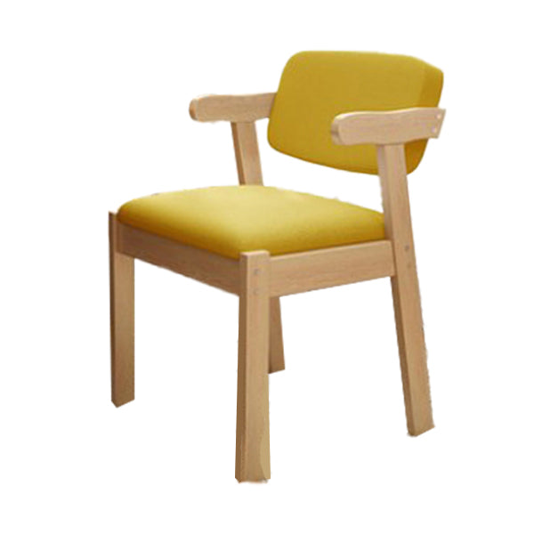 Chaise de salle à manger rembourrée au fini mat, fauteuil à dossier ouvert en hêtre scandinave