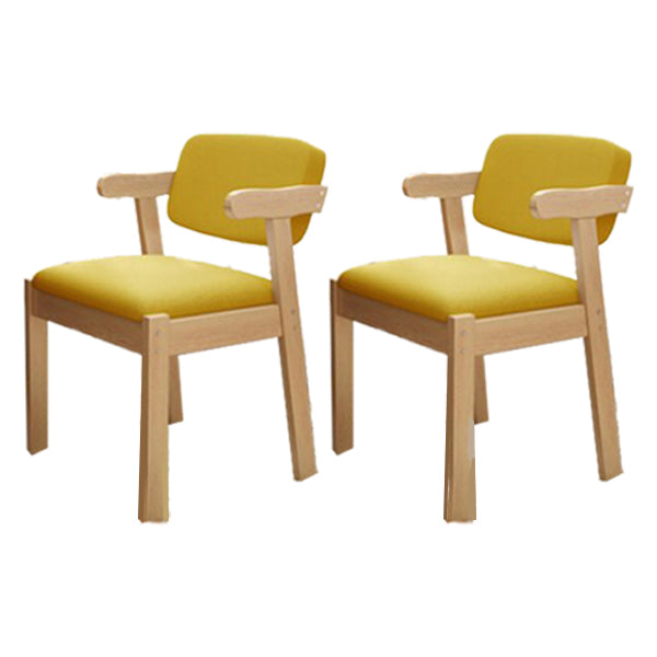 Chaise de salle à manger rembourrée au fini mat, fauteuil à dossier ouvert en hêtre scandinave
