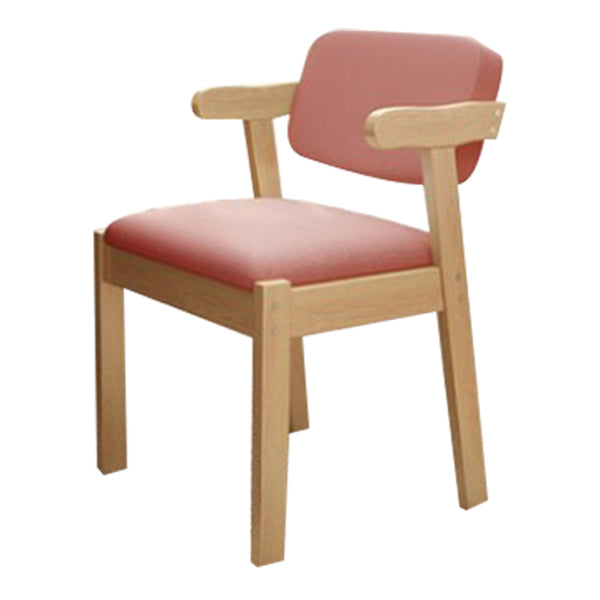 Chaise de salle à manger rembourrée au fini mat, fauteuil à dossier ouvert en hêtre scandinave