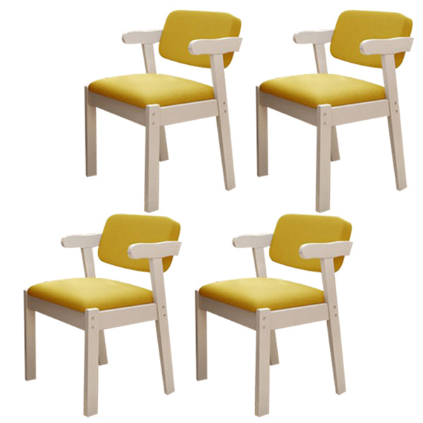 Chaise de salle à manger rembourrée au fini mat, fauteuil à dossier ouvert en hêtre scandinave