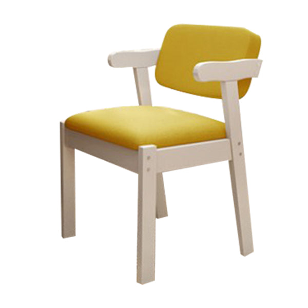 Chaise de salle à manger rembourrée au fini mat, fauteuil à dossier ouvert en hêtre scandinave