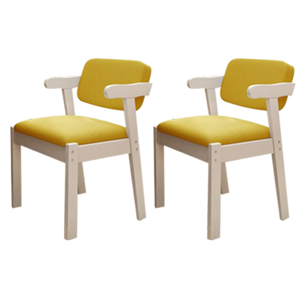 Chaise de salle à manger rembourrée au fini mat, fauteuil à dossier ouvert en hêtre scandinave