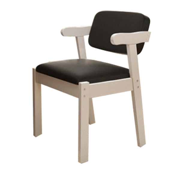 Chaise de salle à manger rembourrée au fini mat, fauteuil à dossier ouvert en hêtre scandinave