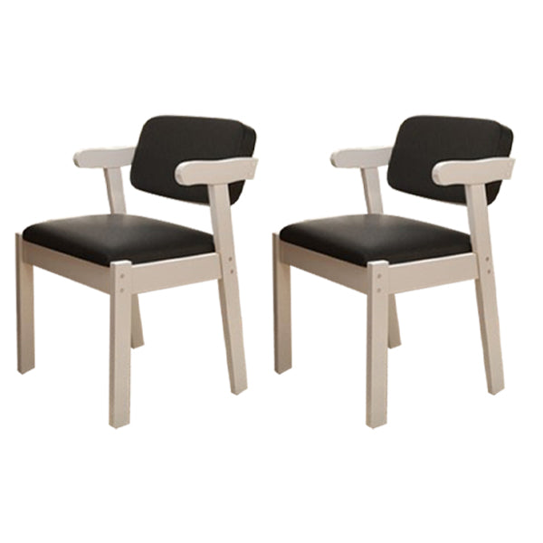 Chaise de salle à manger rembourrée au fini mat, fauteuil à dossier ouvert en hêtre scandinave