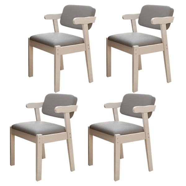Chaise de salle à manger rembourrée au fini mat, fauteuil à dossier ouvert en hêtre scandinave