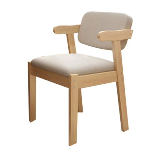 Chaise de salle à manger rembourrée au fini mat, fauteuil à dossier ouvert en hêtre scandinave