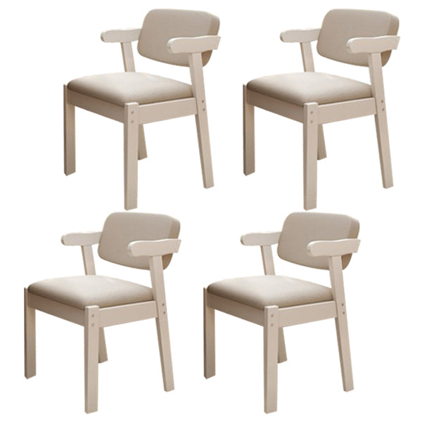 Chaise de salle à manger rembourrée au fini mat, fauteuil à dossier ouvert en hêtre scandinave