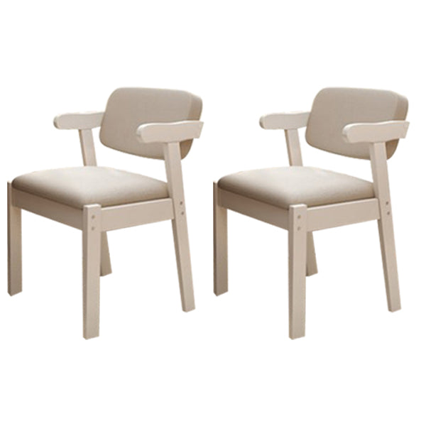 Chaise de salle à manger rembourrée au fini mat, fauteuil à dossier ouvert en hêtre scandinave