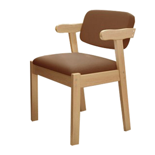 Chaise de salle à manger rembourrée au fini mat, fauteuil à dossier ouvert en hêtre scandinave