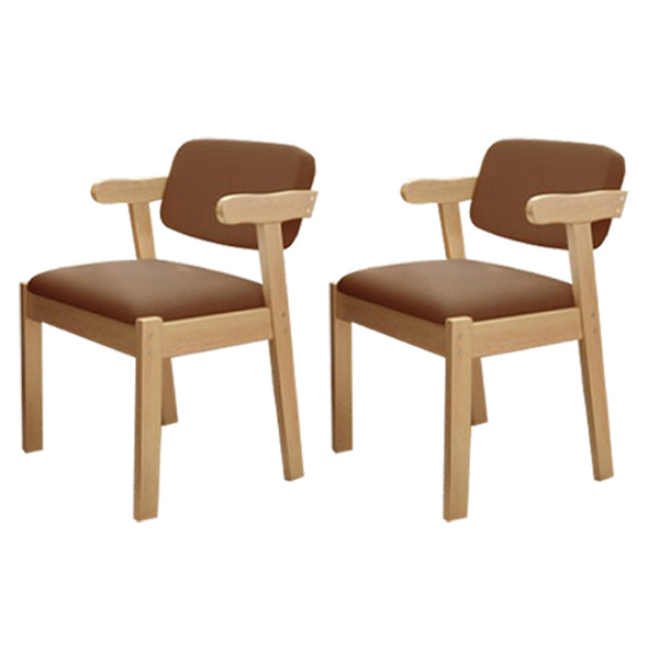 Chaise de salle à manger rembourrée au fini mat, fauteuil à dossier ouvert en hêtre scandinave