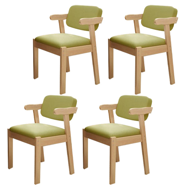Chaise de salle à manger rembourrée au fini mat, fauteuil à dossier ouvert en hêtre scandinave