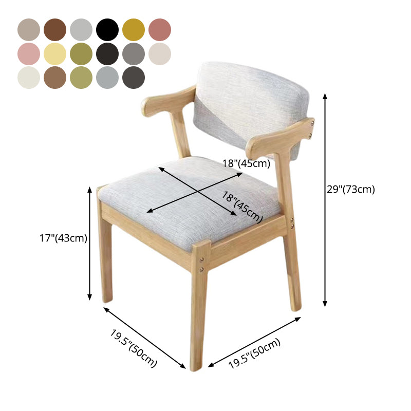 Chaise de salle à manger rembourrée au fini mat, fauteuil à dossier ouvert en hêtre scandinave
