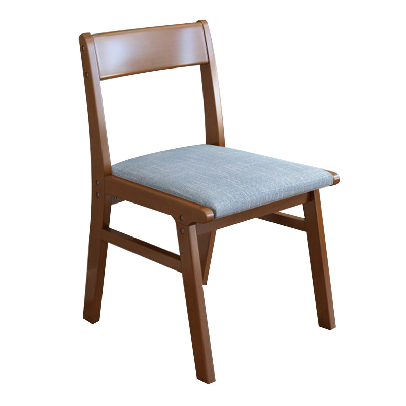 Silla de comedor sin brazos de Rubberwood, silla lateral de comedor tapizada con espalda abierta