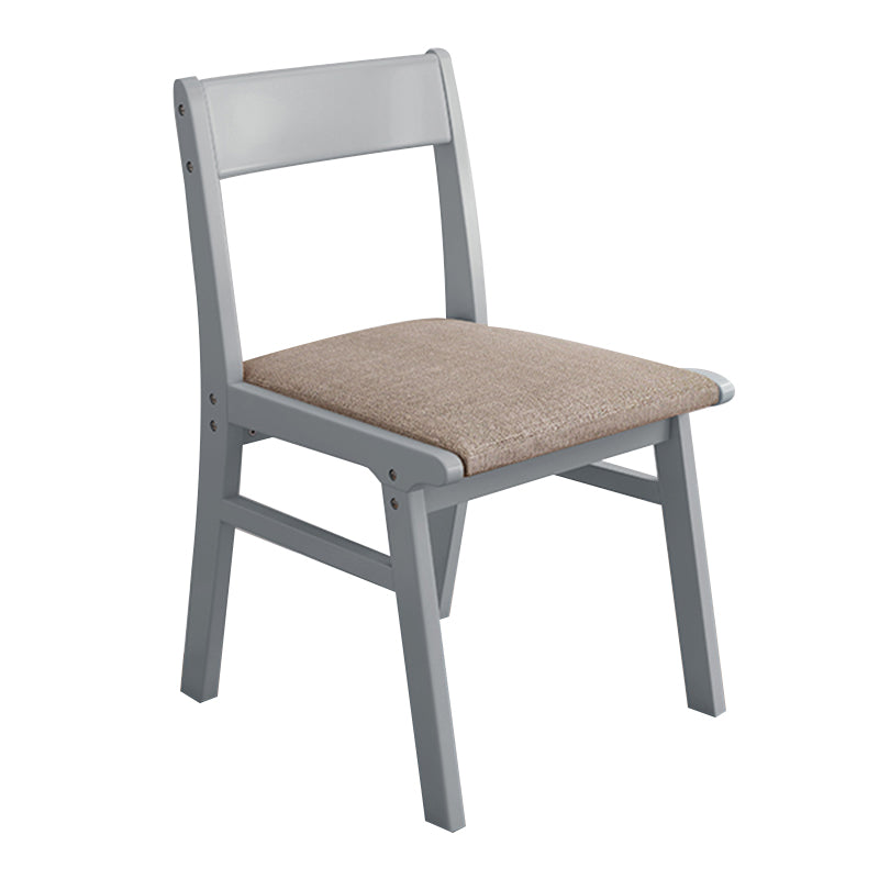 Chaise de salle à manger sans accoudoirs en bois d'hévéa, chaise latérale de salle à manger simple rembourrée à dossier ouvert