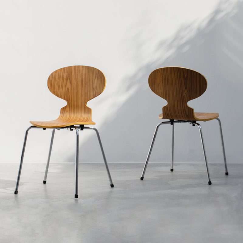 Chaise de salle à manger en bois de style industriel, chaise de salle à manger simple sans bras à dossier solide