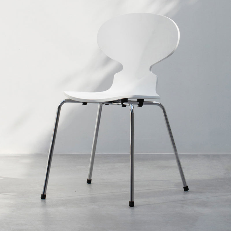 Silla de comedor de madera de estilo industrial, silla de comedor sin brazos con respaldo sólido