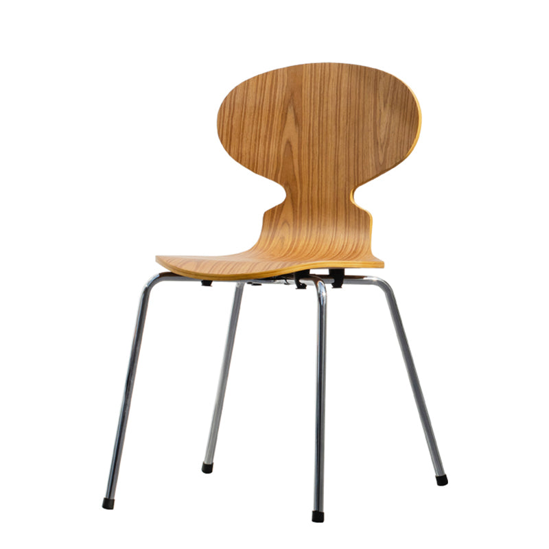 Silla de comedor de madera de estilo industrial, silla de comedor sin brazos con respaldo sólido
