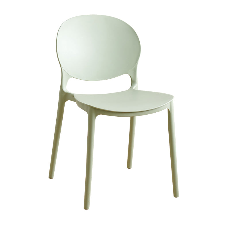 Plastic stapelbare armloze eetkamerstoelen open stoel met de achterkant (set van 4)