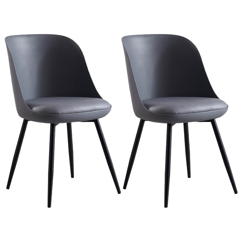 Chaise latérale de restaurant contemporaine en cuir, dossier solide, finition mate, chaise de salle à manger