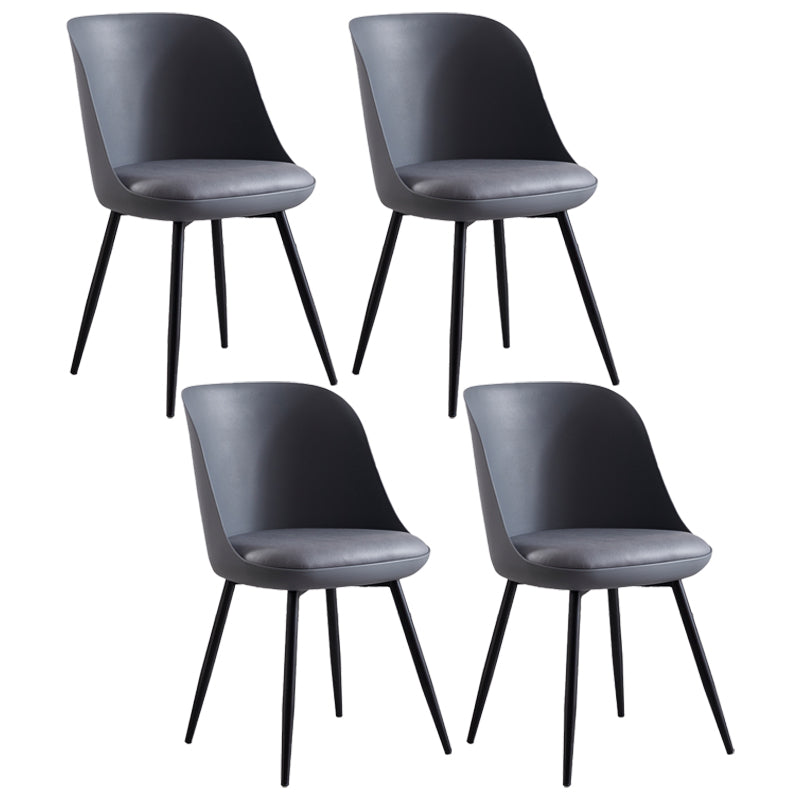 Chaise latérale de restaurant contemporaine en cuir, dossier solide, finition mate, chaise de salle à manger