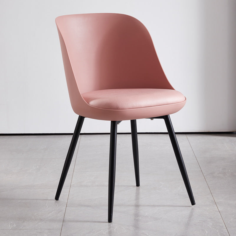 Chaise latérale de restaurant contemporaine en cuir, dossier solide, finition mate, chaise de salle à manger