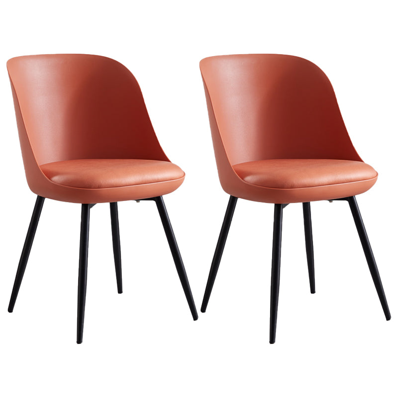 Chaise latérale de restaurant contemporaine en cuir, dossier solide, finition mate, chaise de salle à manger