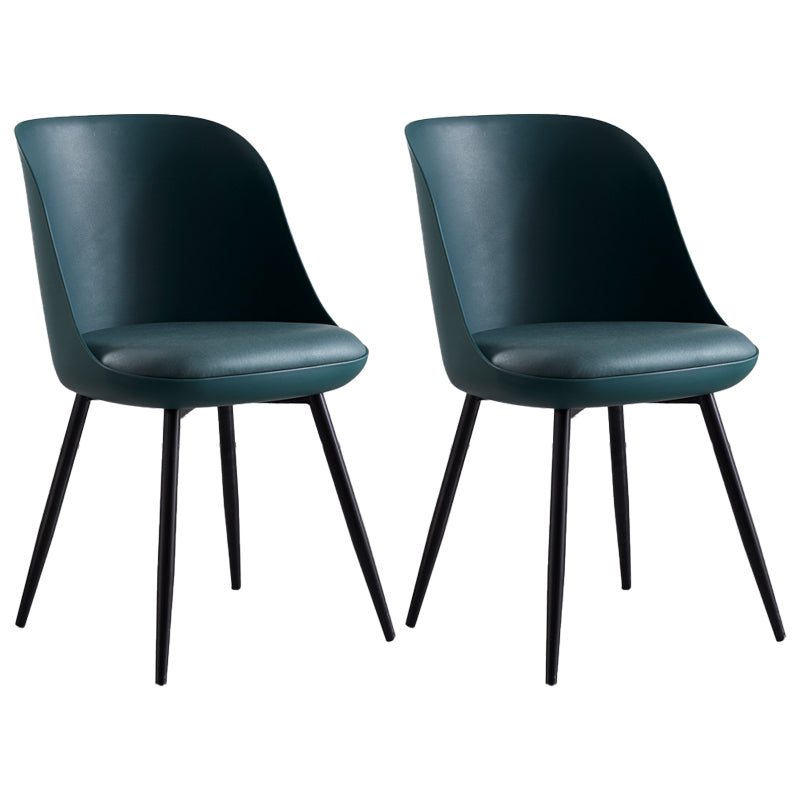 Chaise latérale de restaurant contemporaine en cuir, dossier solide, finition mate, chaise de salle à manger