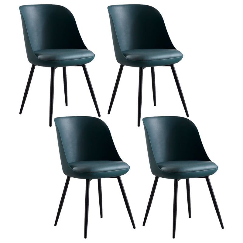Chaise latérale de restaurant contemporaine en cuir, dossier solide, finition mate, chaise de salle à manger