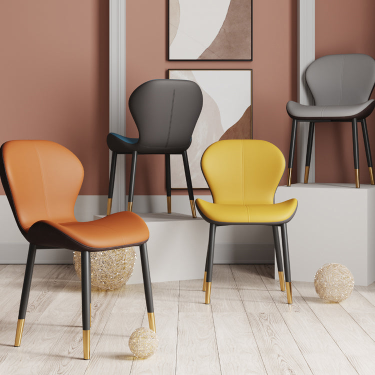 Chaise d'appoint scandinave pour salle d'étude, finition mate, en cuir PU, chaise de salle à manger Parsons