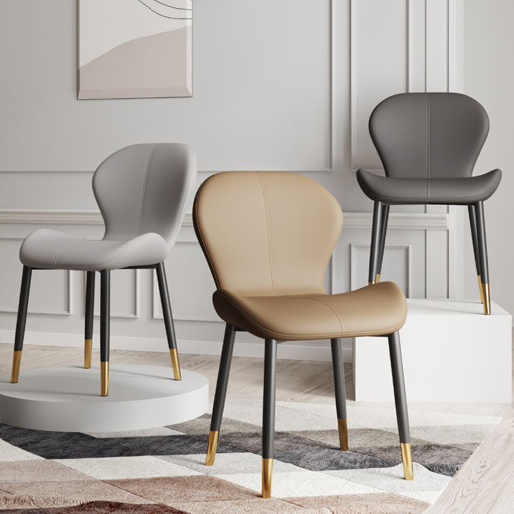 Chaise d'appoint scandinave pour salle d'étude, finition mate, en cuir PU, chaise de salle à manger Parsons