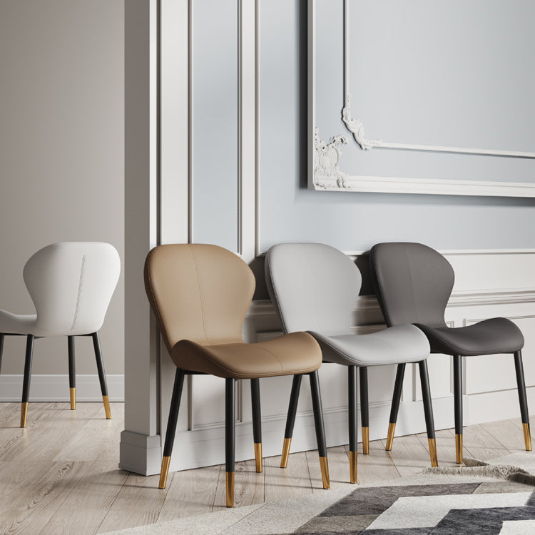 Chaise d'appoint scandinave pour salle d'étude, finition mate, en cuir PU, chaise de salle à manger Parsons